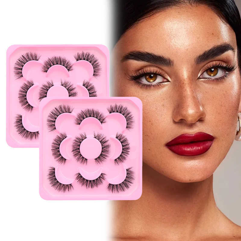 Five pairs of large capacity thick curled and full length false eyelashes W250324