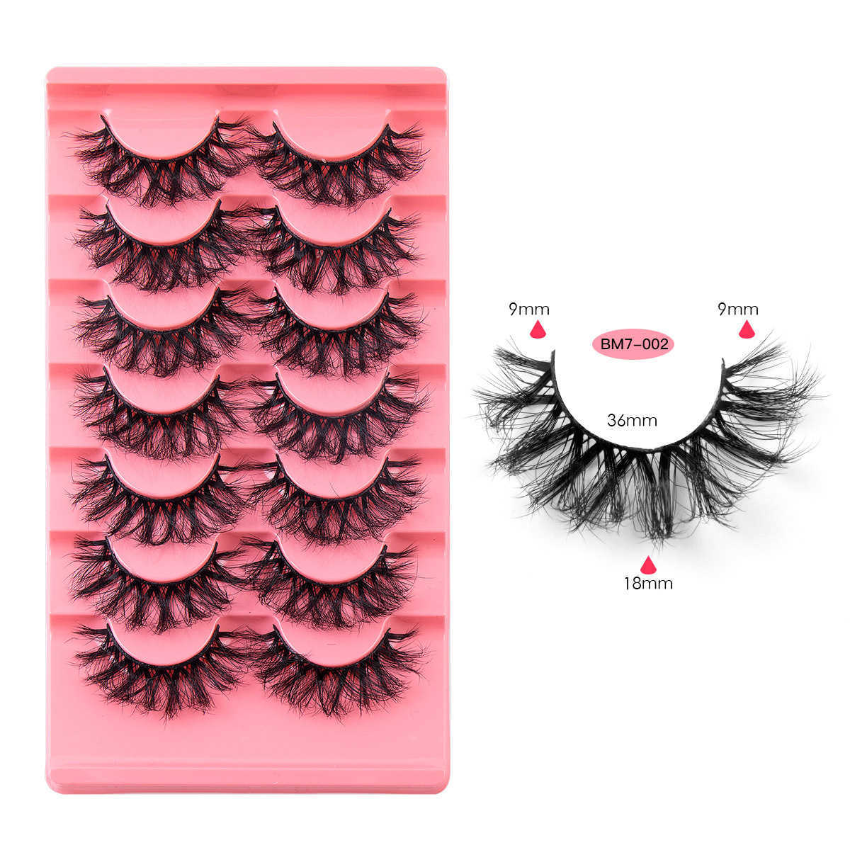 New product 7 pairs of imitation real and fake eyelashes multi-layer thick curled daily enlarged eyelashes for both eyes W250324