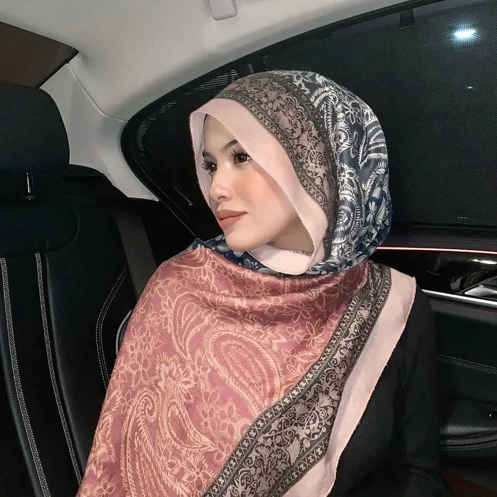 Fashion scarf lightweight scarf shawl printed with cashew flower Muslim synthetic silk polt scarf Mti colorful ethnic style X250324