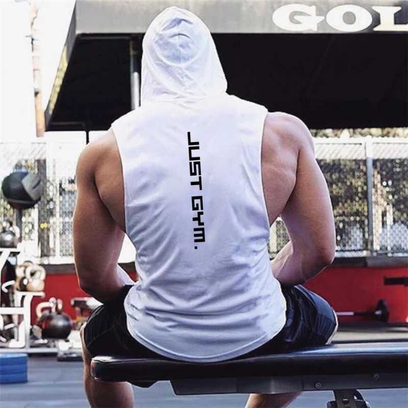 New fashion cotton sleeveless sportswear hoodies vests mens fitness shirts single set fitness vests X250324