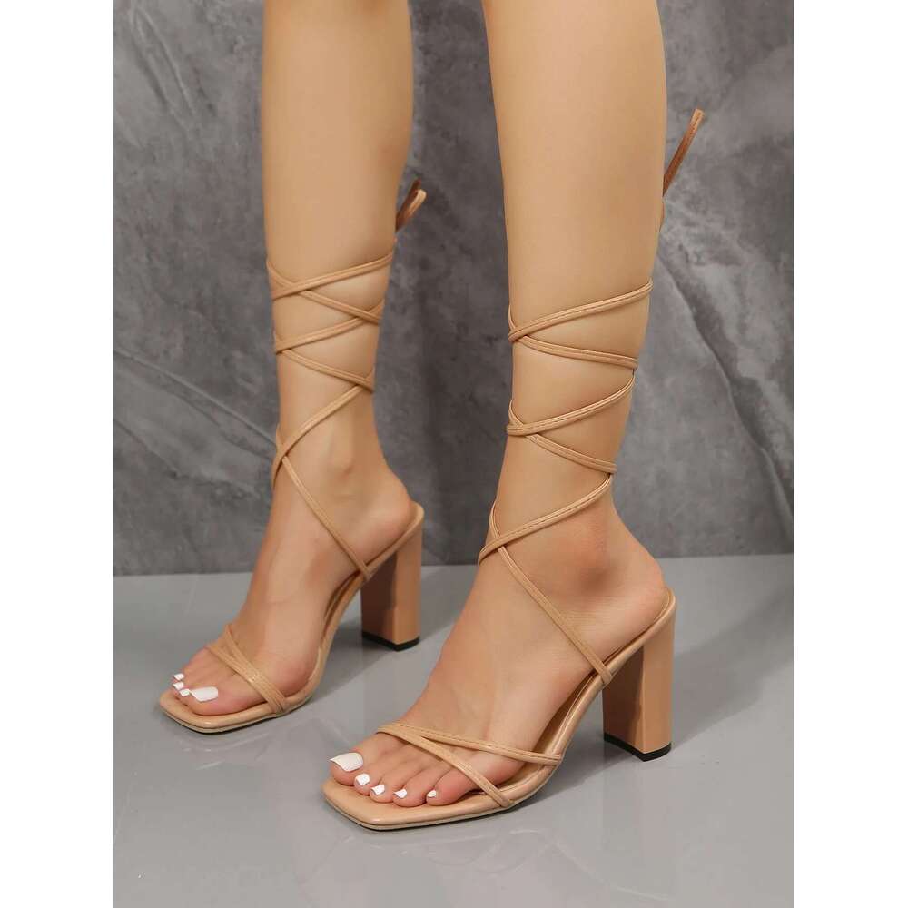 New Summer Fashionable Sexy Cross Belt Stiletto Sandals Elegant Banquet Party High Heels