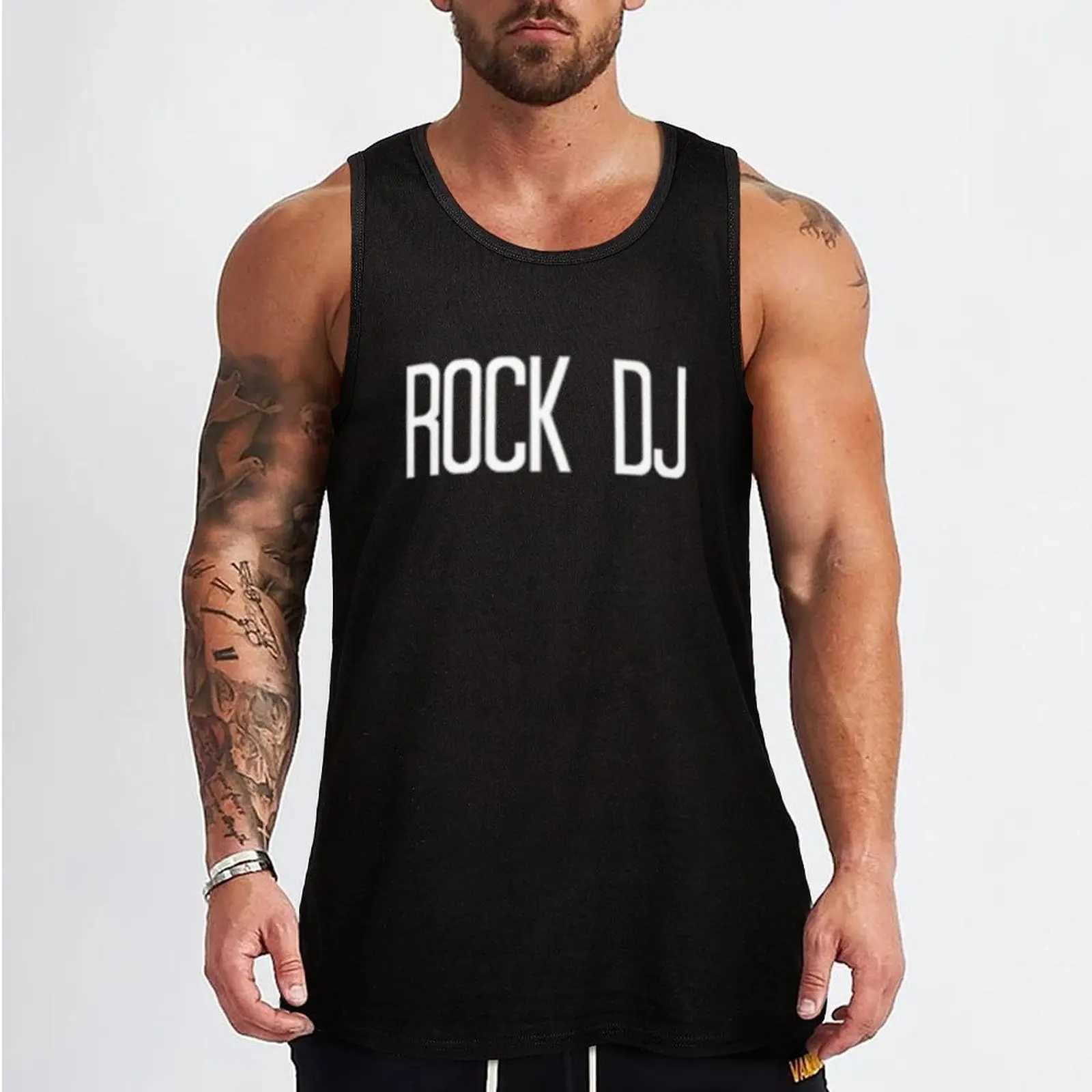 Rock DJ Tank Mens Sports Shirt Mens Sleepless Fitness Shirt Mens Fitness Clothing Mens T-shirt X250324