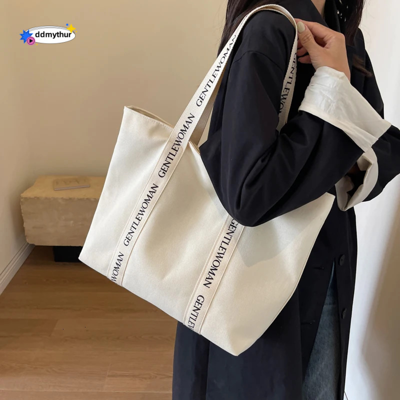 2024 Fashion and Leisure Women's Tote New High Quality Zipper Large Capacity Shoulder Hot Selling Canvas Shopping Bag H6.29#26 ddmythur