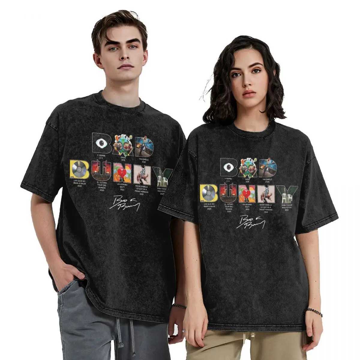 Bads Bunnys DTMF Debi Tirar Mas Fotos 2025 Album T-shirt Washing Cotton T-shirt Retro Mens and Womens Top Ts X250324
