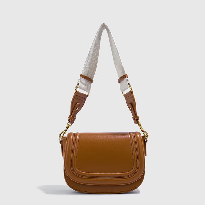 Family New Women S Wide Strap Single Shoulder Oblique Cross Underarm Saddle Bag