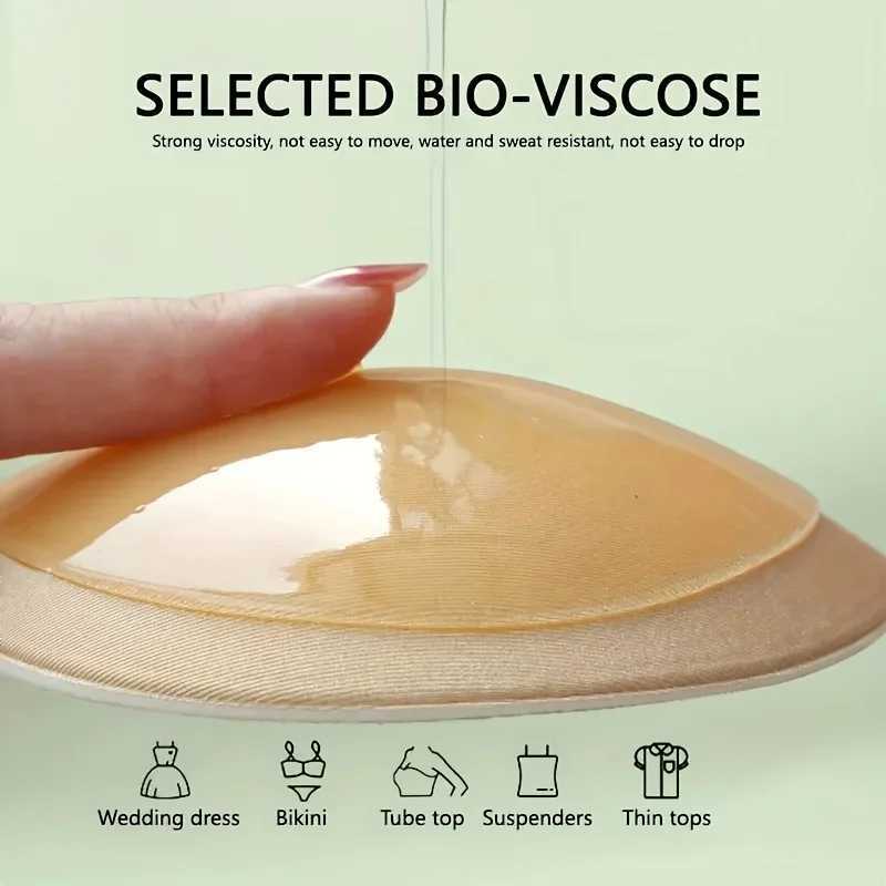 1 pair of silicone bra inserts breast pads adhesive push ups womens bras cup thickness Nipple cover patch bikini swimsuit insertsXJ250324