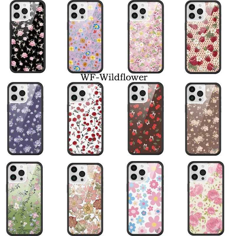 Wildflower 3D Rose Flowers Shockproof Phone Case For iPhone 13 14 15 Pro Max 12 16Pro WF Hot Korean Flowers Hard Anti-Fall Cover Z250324