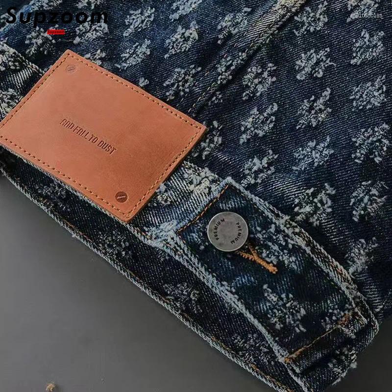 Men's Vests Supzoom 2025 Top Fashion Arrival Spring And Summer Turndown Collar Handsome Pocket Cargo Style Hole Denim Vest