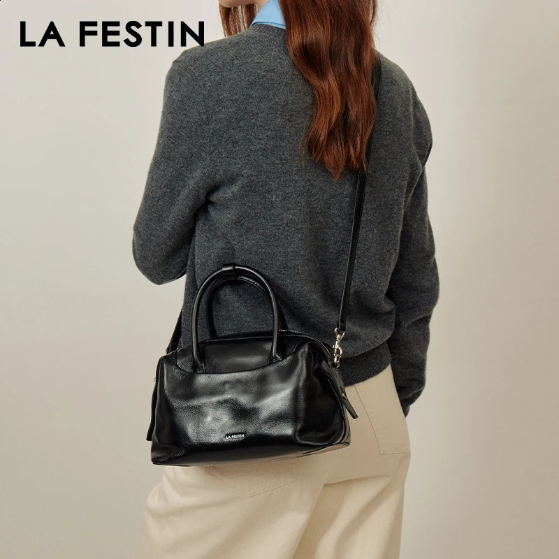 LA FESTIN Womens Bag 2024 Boston Handbag Fashion Shoulder Cross Body Leather Large Capacity 250317