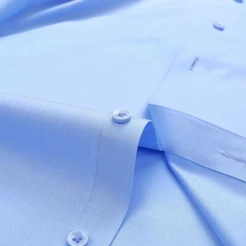 8XL Classic Waist Fashionable Molded Mens Long Sleeve Micro Elastic Mens Shirt Long Sleeve Slim Fit Anti Wrinkle Classic X250324