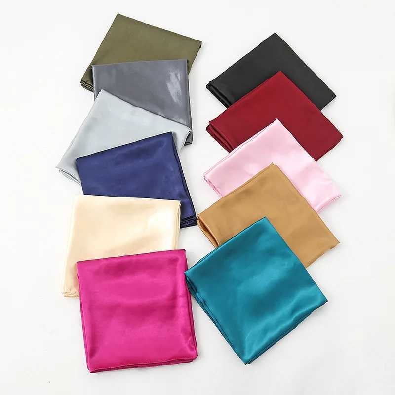 90cm solid collar headscarf used for silk ribbon hair Fem square shawl womens shawl X250324
