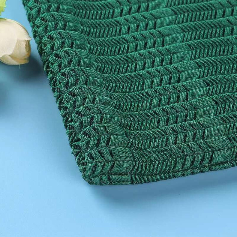 Elite Knitted Jacquard Material - Lightweight Wheat Design with High-Quality Polyester and Spandex Composition quantity