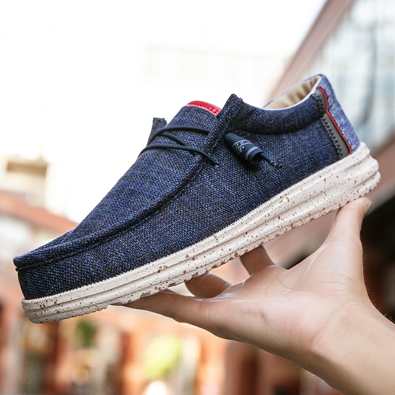 Men Casual Shoes Fashion Soft Canvas Shoes Breathable Mens Walking Flat Sneakers Outdoor Light Mens Shoes Vulcanize Shoes R250324