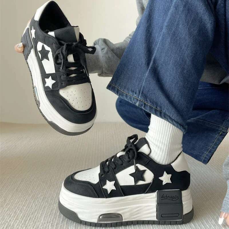 2025 New Women's Sneakers Star Skateboard Trainers Mesh Platform Casual for Women Tennis Shoes Skate Flats tenis de mujer