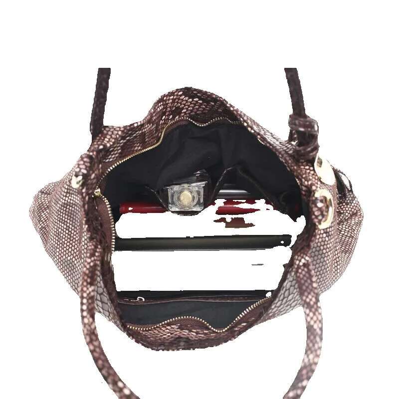 BIG Sale*Individual Fashion Snake Large Capacity Lady Bags New Tassel Emed PU Leather Cross Body Handbags Women Gpy01