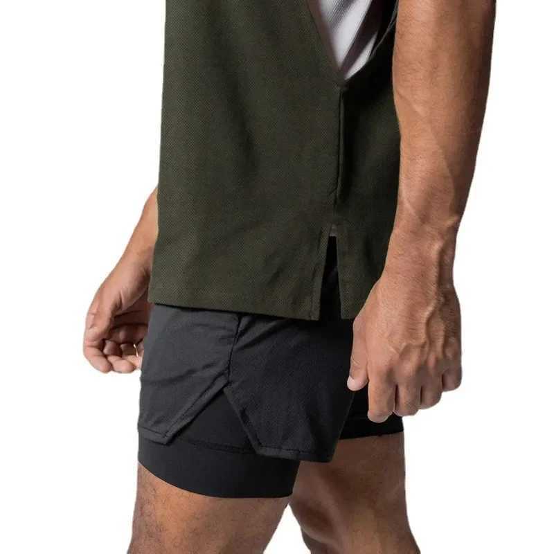 Summer mesh quick drying oversized fitness vest mens fitness sleeveless T-shirt loose sports fitness clothing muscle vest X250324