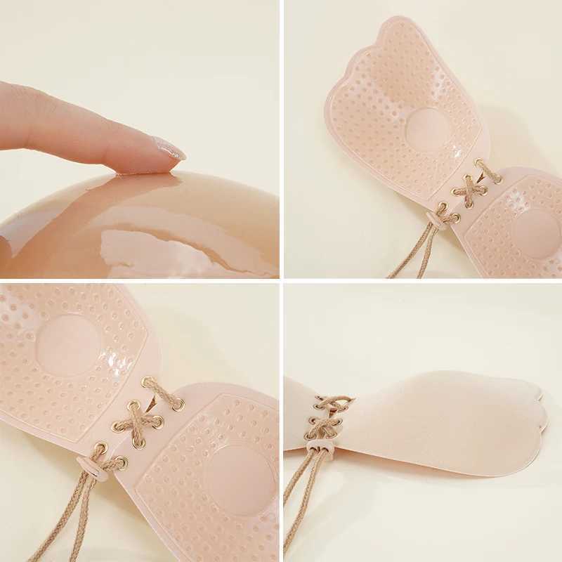 Seamless self-adhesive flight bra womens strapless push up bra sexy bra on the stick invisible silicone chest patch plus sizeXJ250324