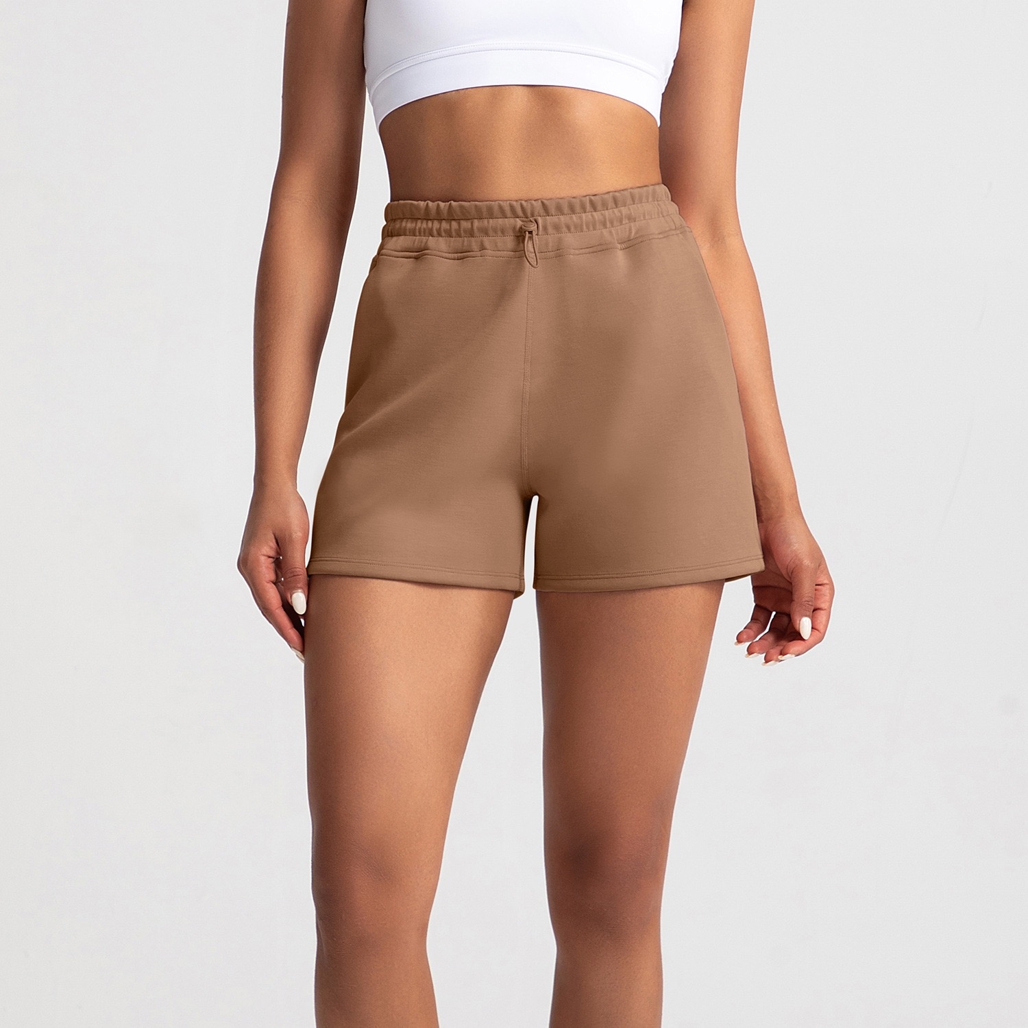 Women's yoga shorts, sports shorts, fitness shorts, women's fake two-piece anti light marathon running shorts, training and fitness yoga sho