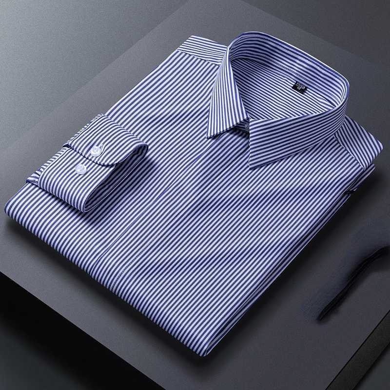 8XL Classic Waist Fashionable Molded Mens Long Sleeve Micro Elastic Mens Shirt Long Sleeve Slim Fit Anti Wrinkle Classic X250324