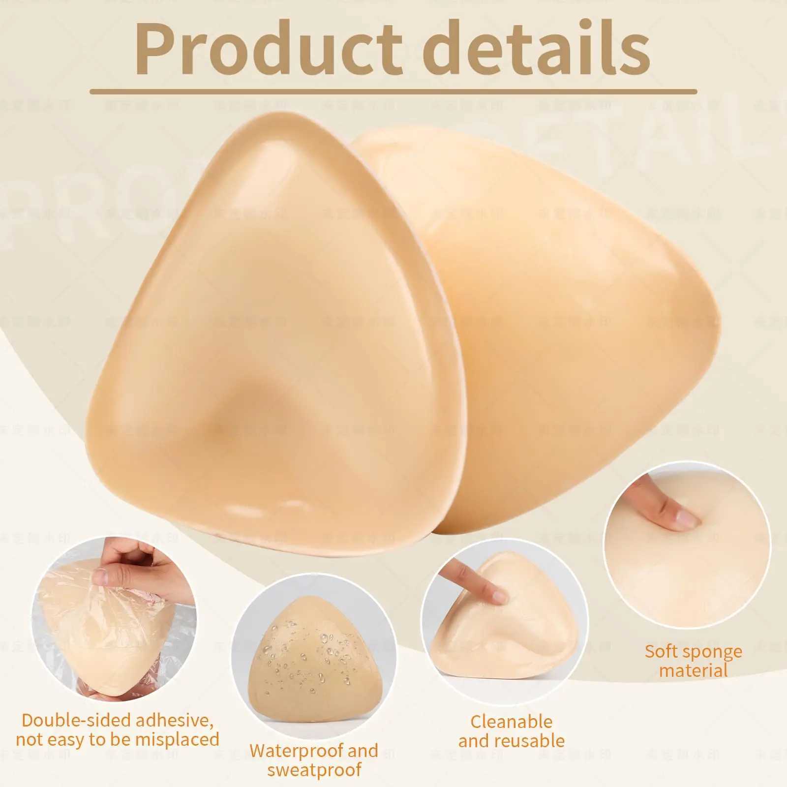 Double sided adhesive bra insert push thick sponge breast lifting pad swimsuit bikini cup strengthening pad Nipple coverXJ250324