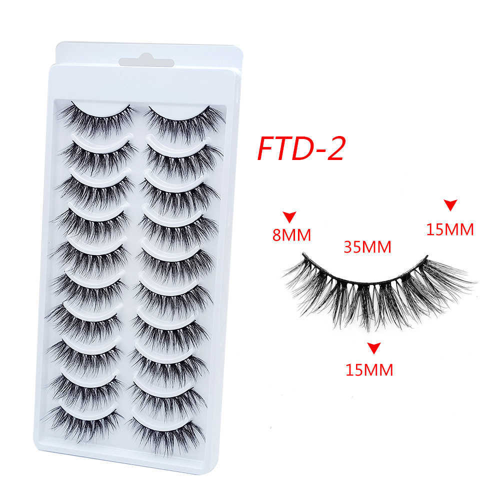 3D Stereoscopic 10 Pair False Eyelash Multi Layer Natural Curling Cross Eyelash FTD-8 W250324
