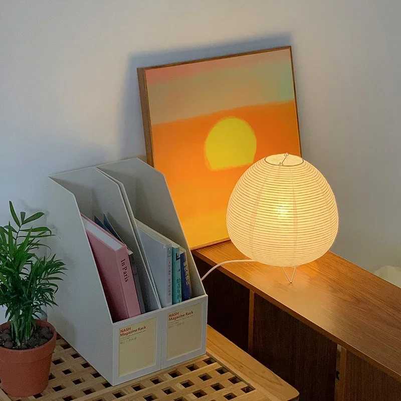 Japanese Lantern Led Table Lamp Living Room Bedroom Bedside Rice Paper Lights Study Homestay Art Creative Decor Table LightsC250324