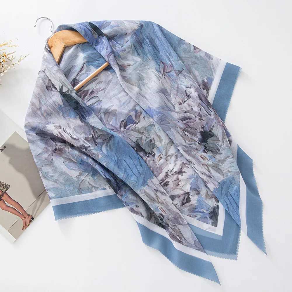 Newly printed 110cm square Voile scarf cotton Muslim headscarf Malay printing packaging grammar scarf shawl X250324