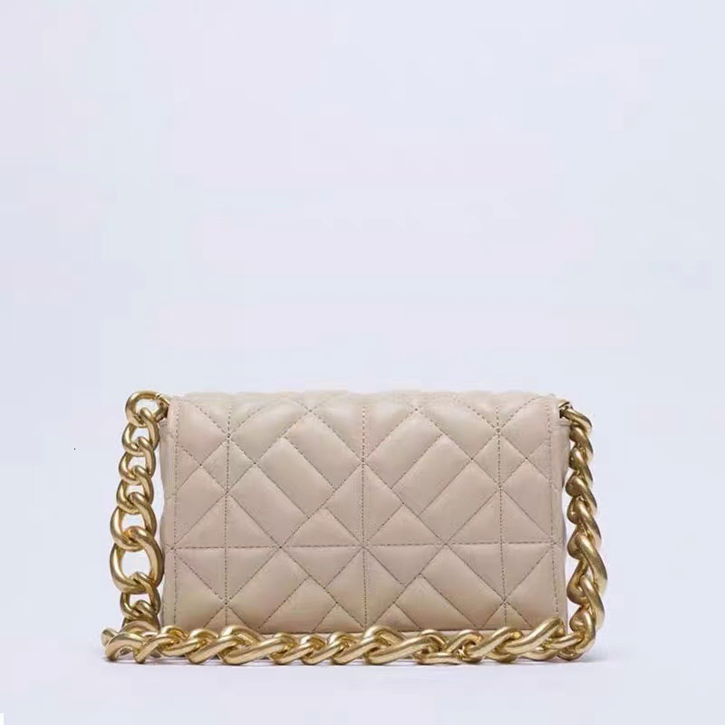 Home New Product Small Fragrant Style Lingge Cross Shoulder Thick Chain Large Capacity Embroidered Women S Versatile Underarm Square Bag