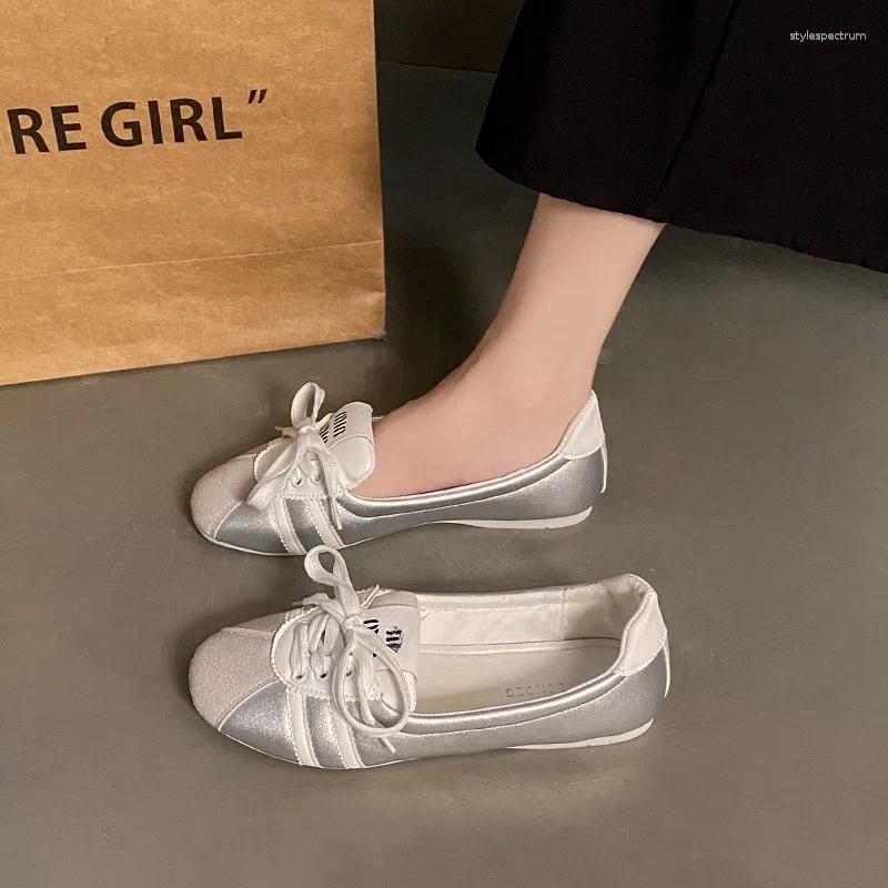 Casual Shoes Women's Flats Fashion Patchwork Breathable Slip-On Sneakers Girls Comfortable Lace-up Ballet Flat Loafers