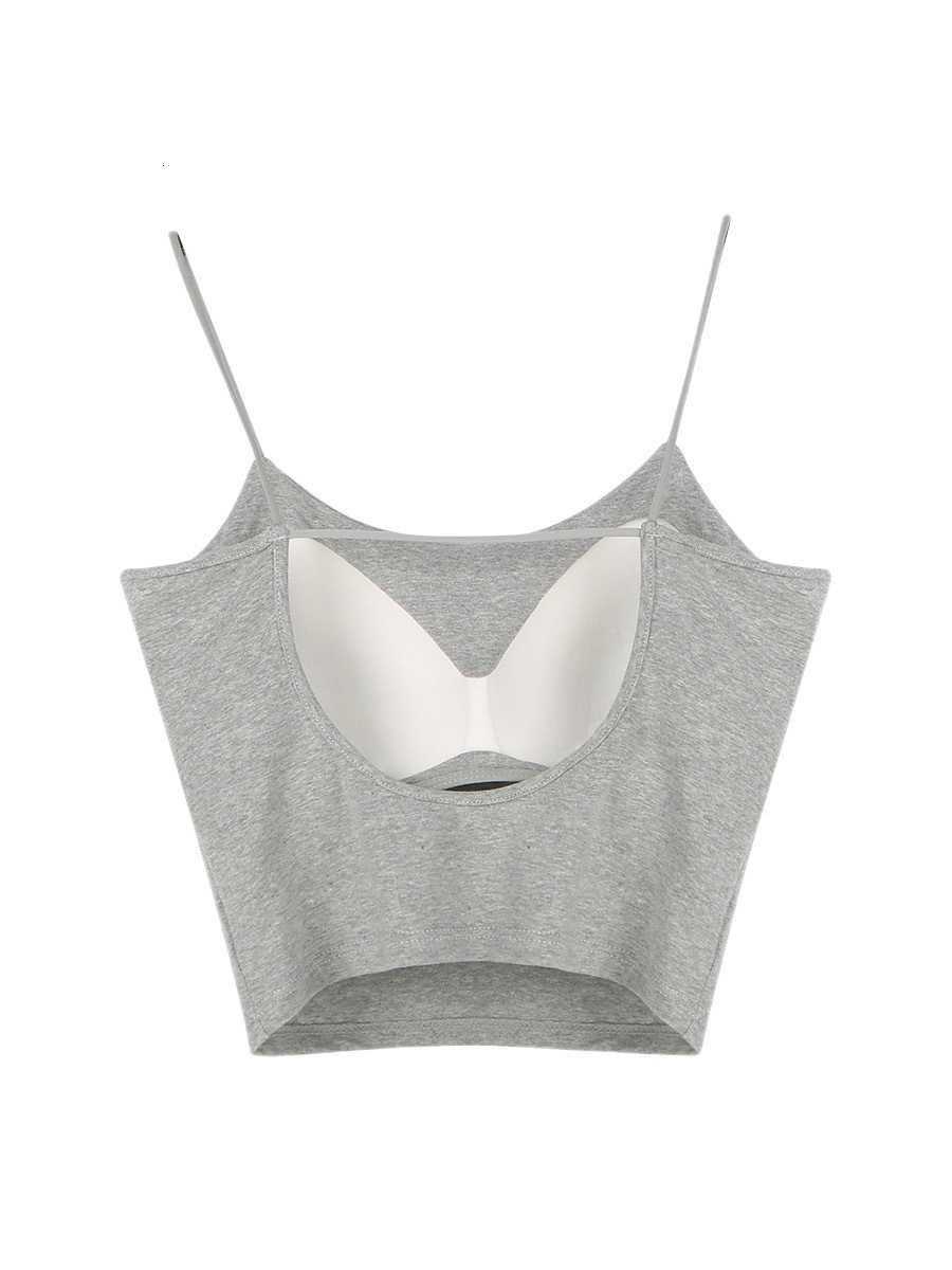 2025 Summer Outdoor Beach Women's Short Sexy Hot Girl Strap Designer Tank Top Women's Slimming One Piece Cup Inner Double Small Tank Top