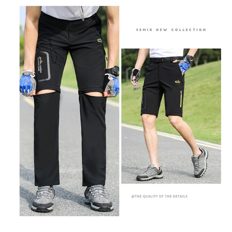 UETEEY Mens Spring Hiking Pants Camping Hikers Quick Dry Breathable Outdoor Detachable Double Section Couple 250322