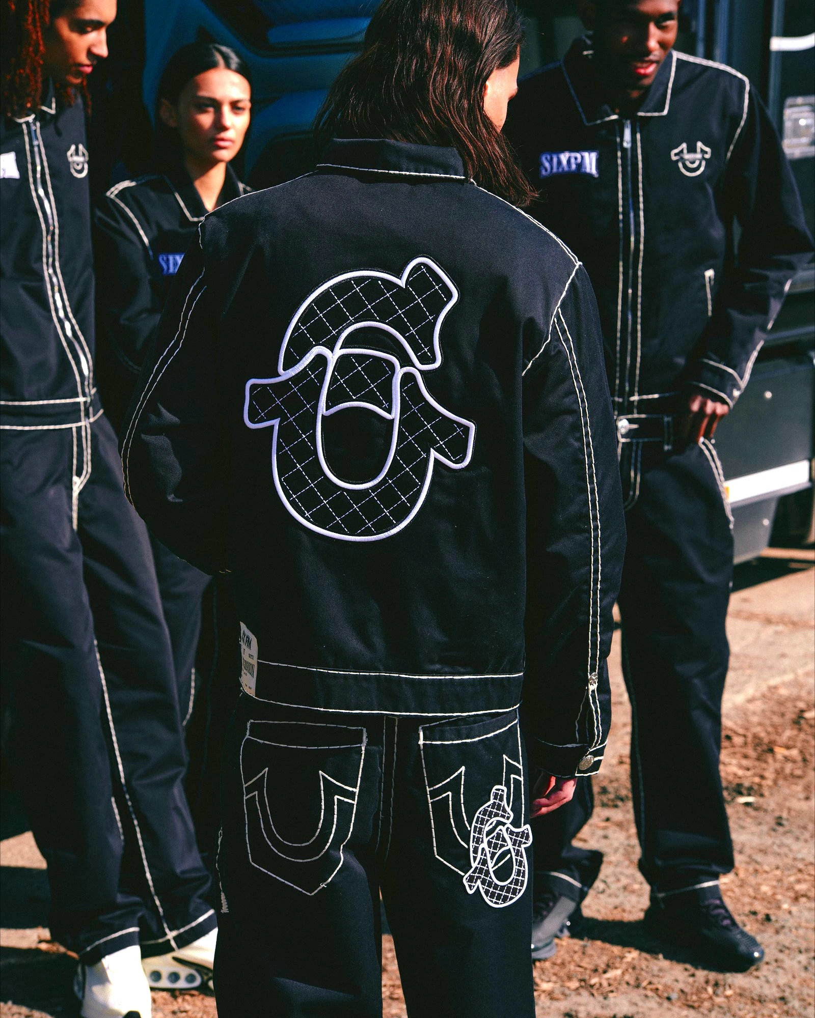 Hip Hop Letter ed Jacket Y2K Streetwear Mens Womens Jeans Two Piece Set Tracksuit Retro Loose Leather Punk Pant Jackets 250324