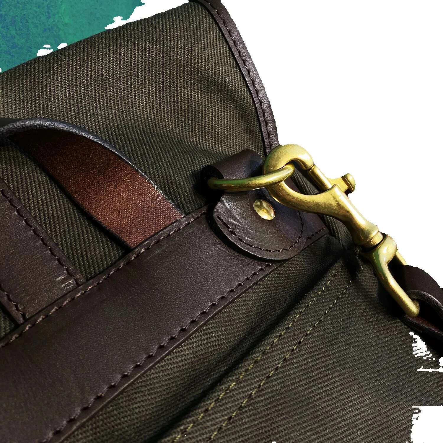 Oil Waxed Canvas & Vegetable Tanned Leather 24*22Cm American Vintage Crossbody Bag