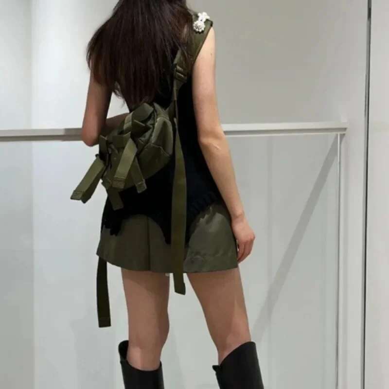 Canvas Bag Sweet Lovely Minority Literary Crossbody Bags Bow Patchwork Pearl Shoulder All-match Exquisite Personalized