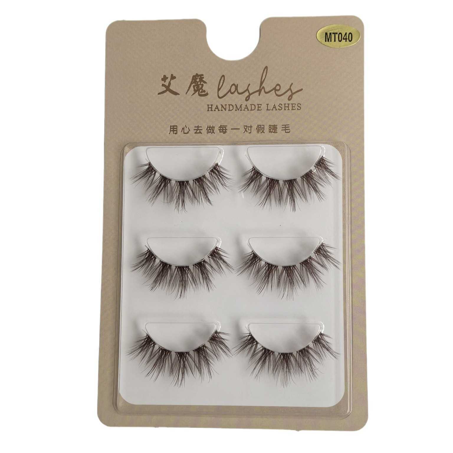 Brown transparent stem fake eyelashes thick 3D full hybrid Barbie simulation Clear Band eyelashes W250324