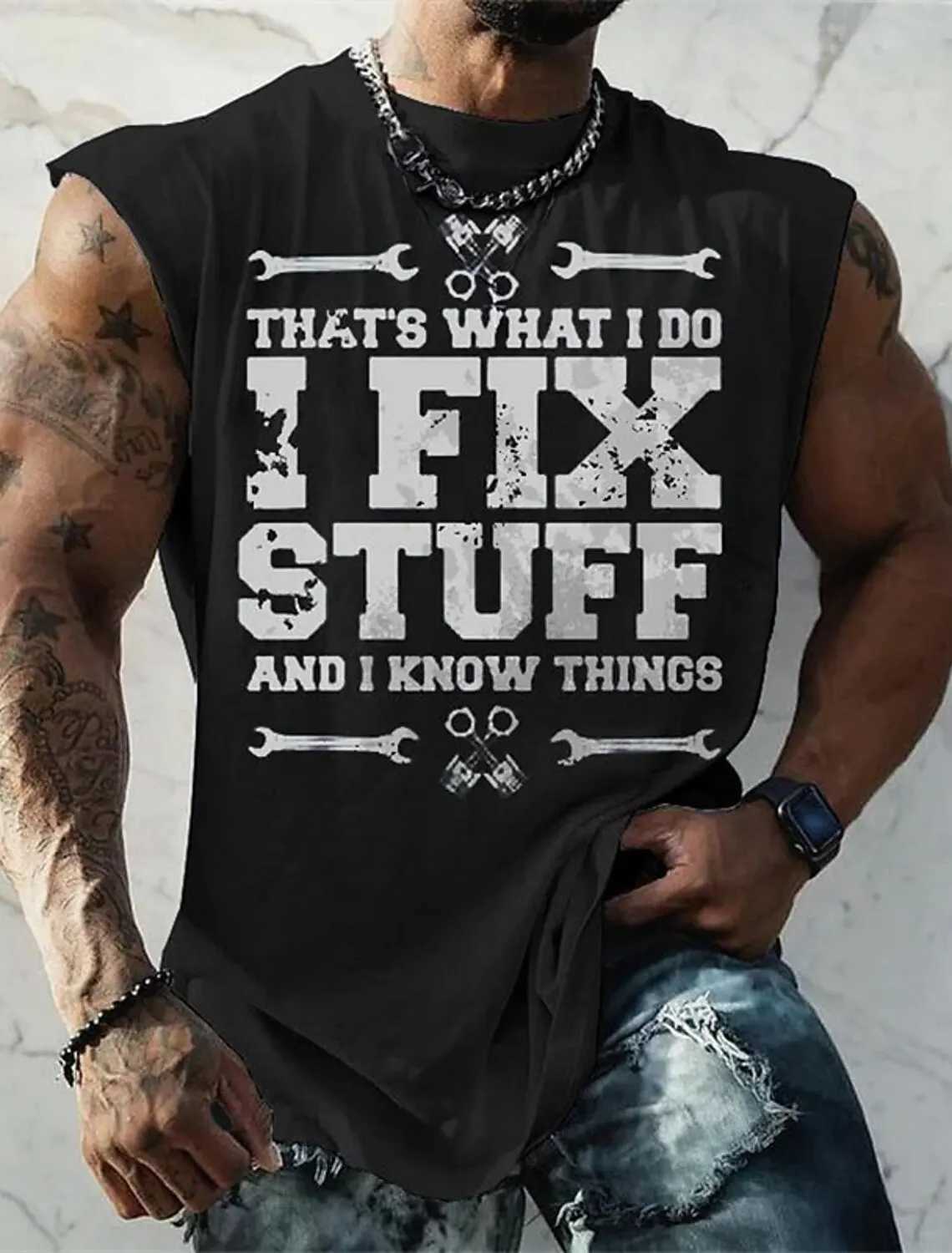 2023 Four Seasons Ultra Thin Retro Street Mens Personalized Sleeveless Vest Letter Printed Fitness Top Mens Super Large T-shirt S-5XL X250324