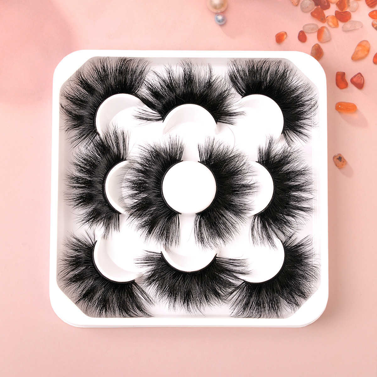 Thick and dense synthetic false eyelashes three-dimensional and long multi-layered curled eyelashes one-piece eyelashes W250324