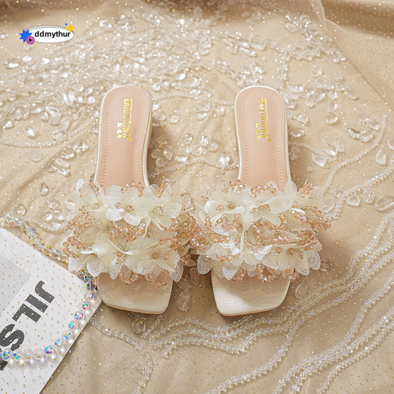 88-15 Chinese thick women in the summer of 2024, new style for external wear, stunning low heel women's one line sandals ddmythur