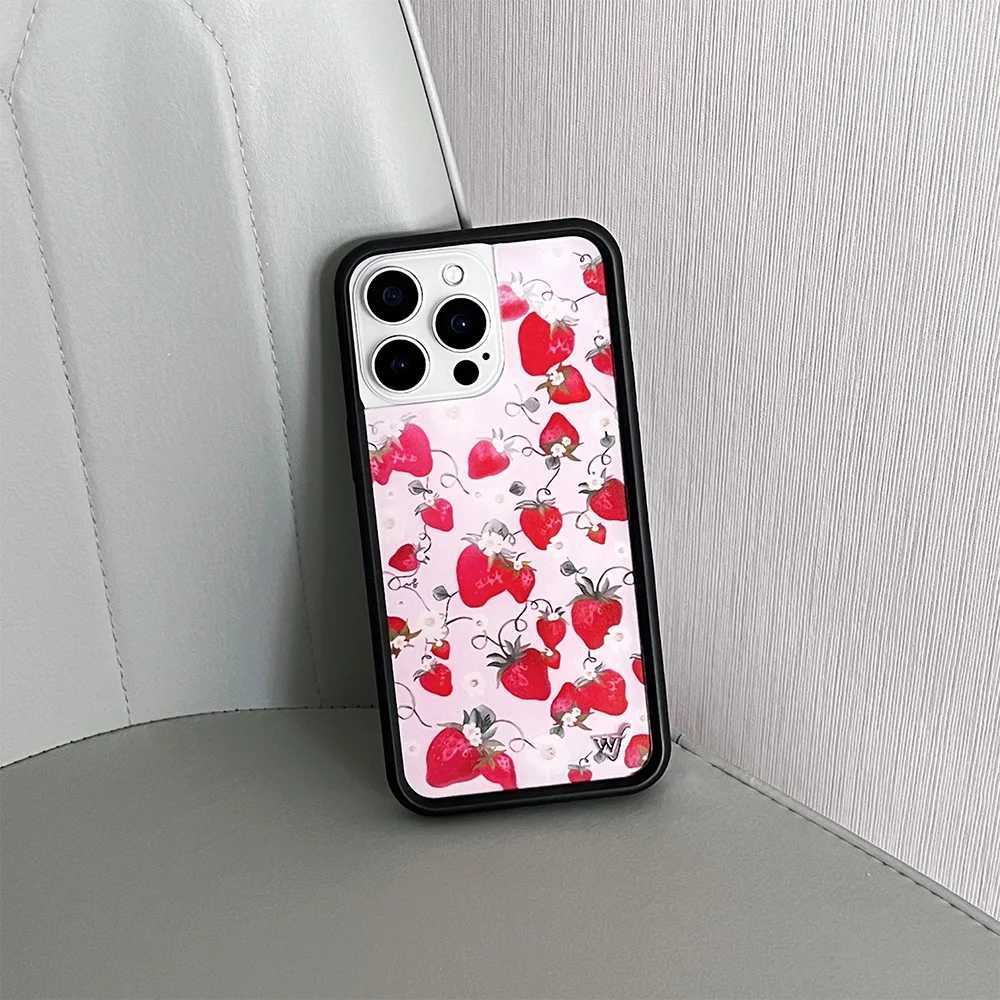Wildflower 3D Fresh Fruit Strawberry ry Phone Cases For iPhone 12 13 14 15 16 Pro Max WF INS Cute Cartoon eberries Case Z250324