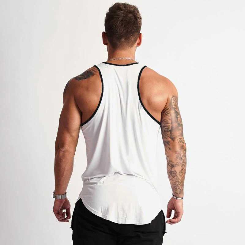Black mens gym clothing fitness vest mens summer fashion sleeveless shirt cotton fitness sweatshirt slim muscle set X250324