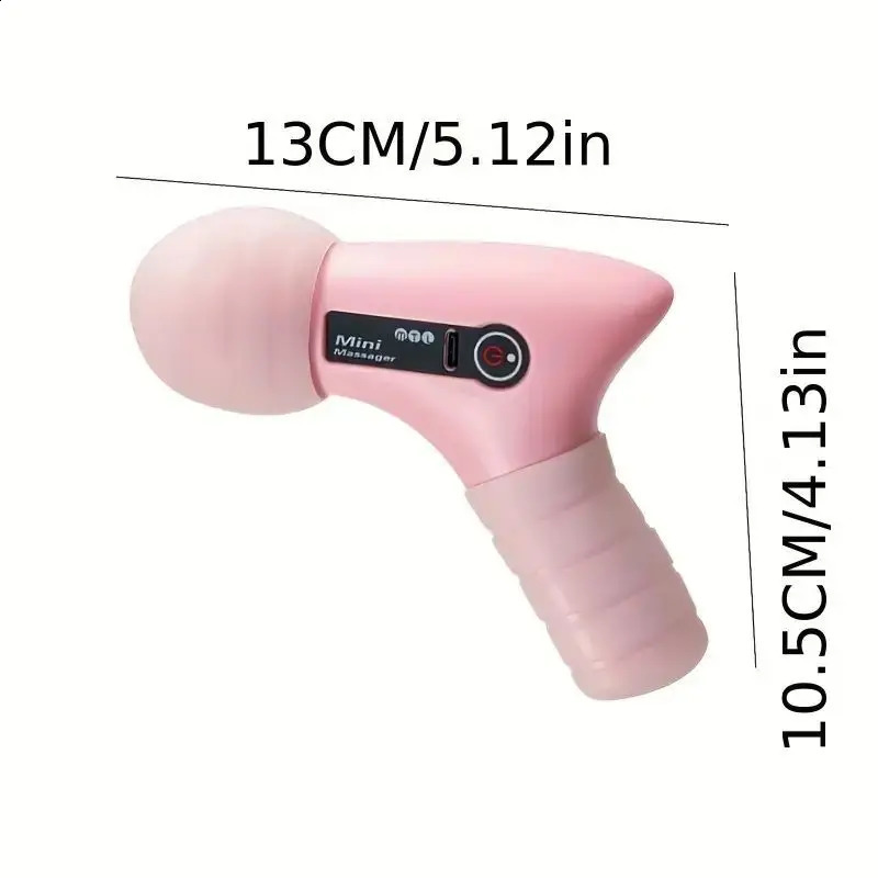 Deep Tissue Massage Gun USB Rechargeable Portable Full Body Muscle Massage 4-speed Adjustable Fascia Gun Pink and Black 250303