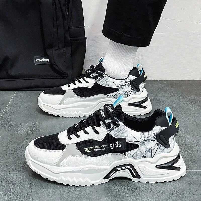 Mens fashionable sports shoes summer new breathable running shoes dad shoes Fi lightweight and comfortable casual walking shoesXJ250324