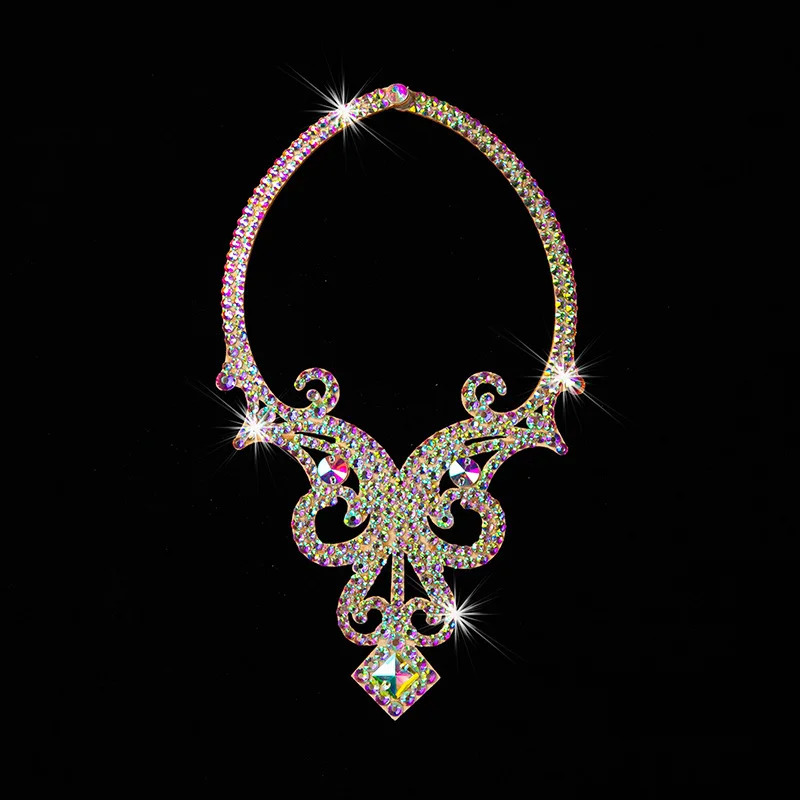 Necklace Collar Choker Ancient Egyptian Costume Belly Dance Jewelry Sparkle Rhinestone Costume Accessory Pography Show Stage 250318