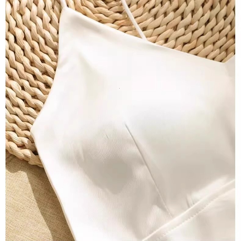 2025 New V-neck Vest Slim Fit Back Pleated Designer Vest With Chest Cushion Wrapped Around The Chest Beach Bottom And Women's Strapless Short Top