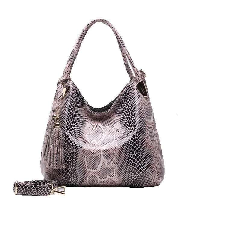 BIG Sale*Individual Fashion Snake Large Capacity Lady Bags New Tassel Emed PU Leather Cross Body Handbags Women Gpy01
