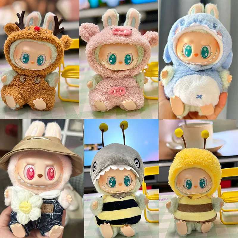 Cute mini plush doll costume shark deer set accessories suitable for Korean Kpop Exo Labubu I II idol doll sitting in Par costumeXJ250324