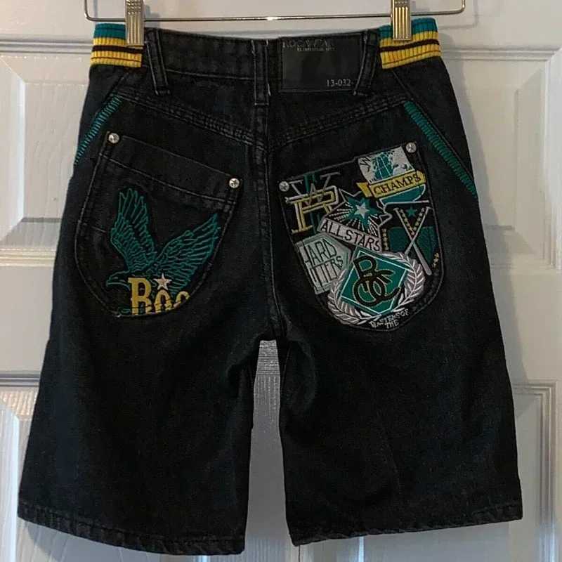 90s American straight pants unisex jeans street fashion version shorts personalized Harajuku hip-hop clothingT250324