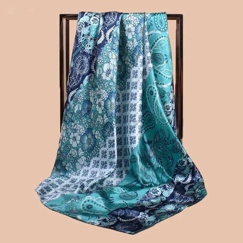 High quality silk scarf with top wrapping and four seasons hair scarf Foard luxury Bandana womens scarf 90 * 90cm X250324