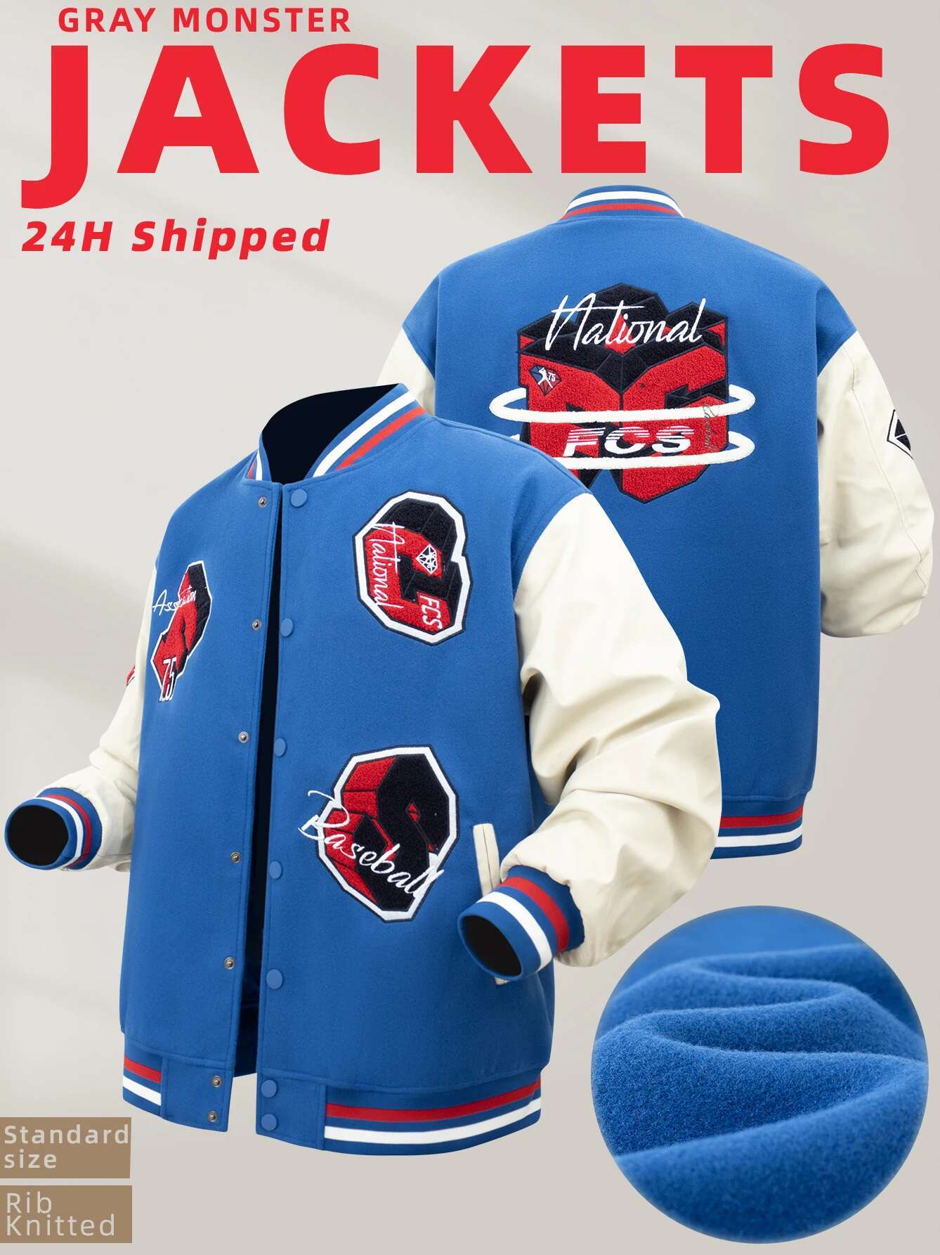 Mens Vintage Letter Embroidery Jacket Loose Motorcycle Coats Autumn And Winter Varsity Baseball Bomber Jackets Streetwear