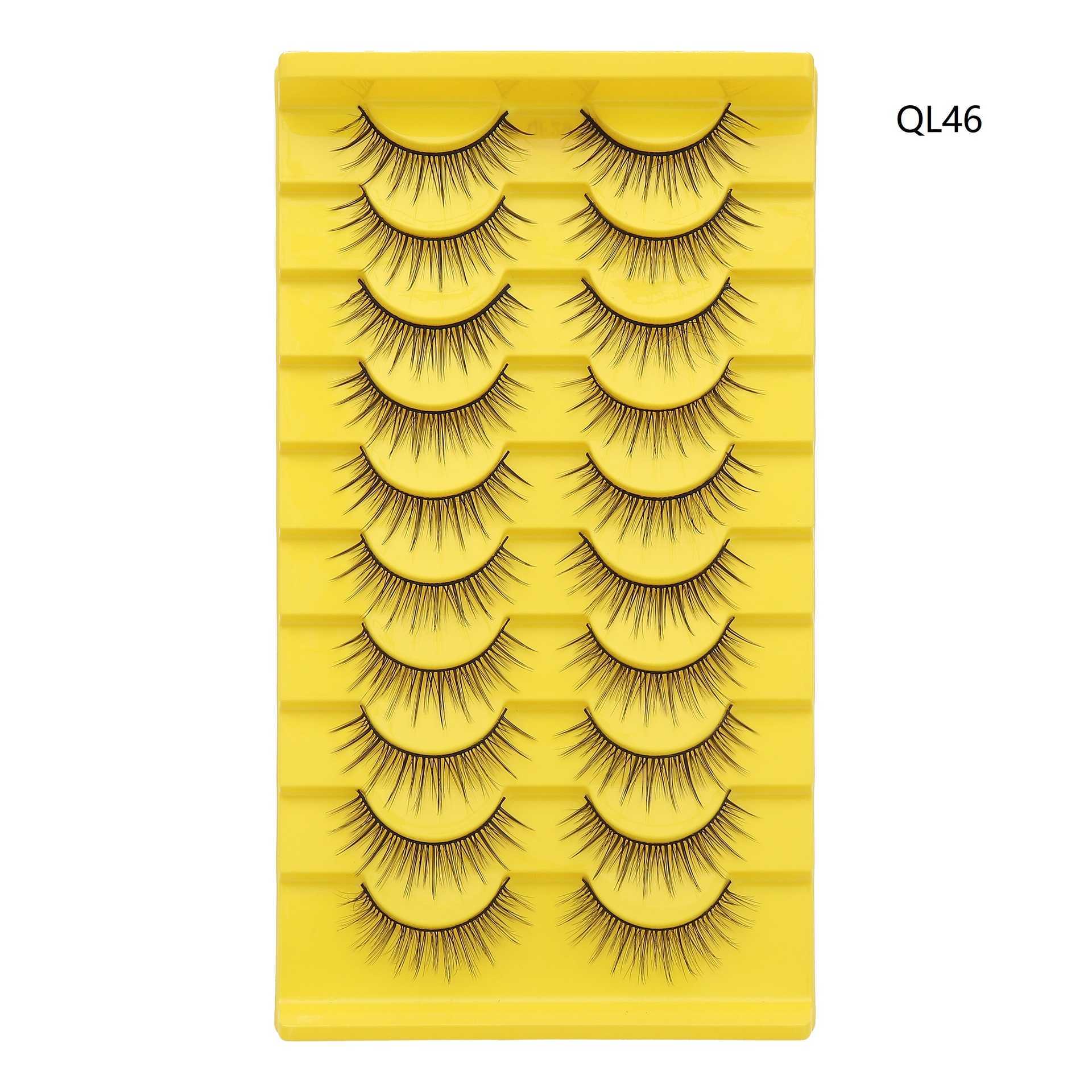 Ten Pair 3D Synthetic Fiber False Eyelash New Product Thick and Exaggerated Natural Curling Eyelash W250324